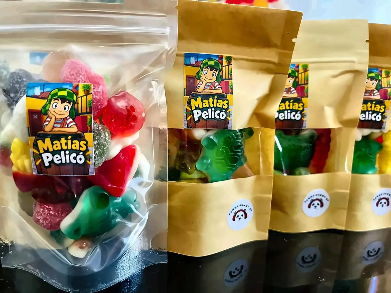 Bolsitas de gomitas personalizadas para cumpleaños con etiqueta temática